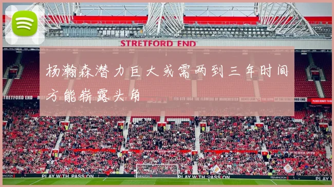 杨瀚森潜力巨大或需两到三年时间方能崭露头角
